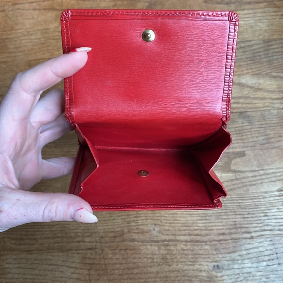 Louis Vuitton Red double snap Epi leather compact wallet Authentic EUC LV Epi - Picture 9 of 15